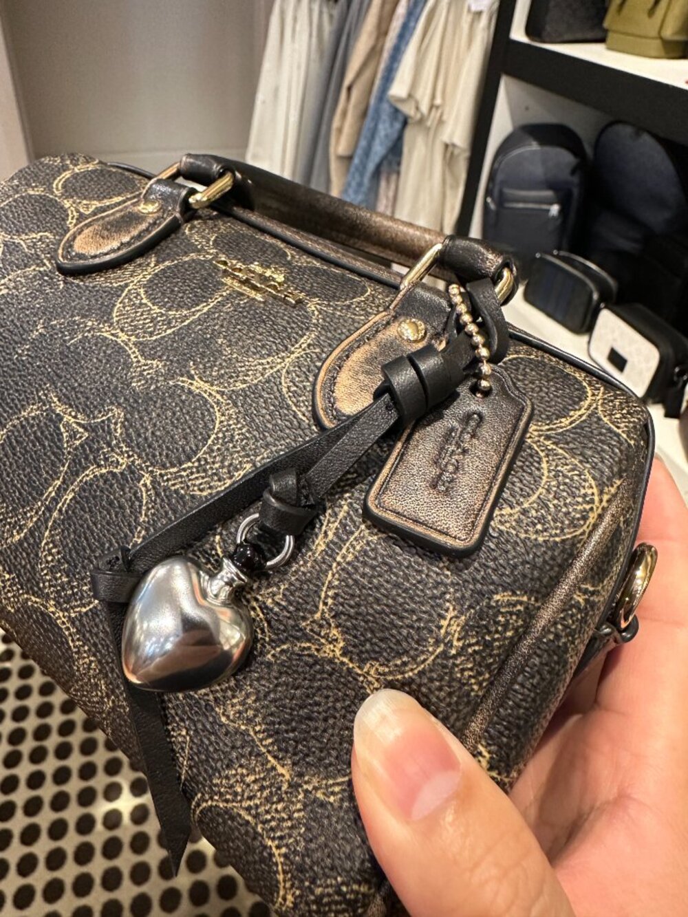 Coach Brown Logo Mini Satchel with Gold Hardware - Picture 7 of 10